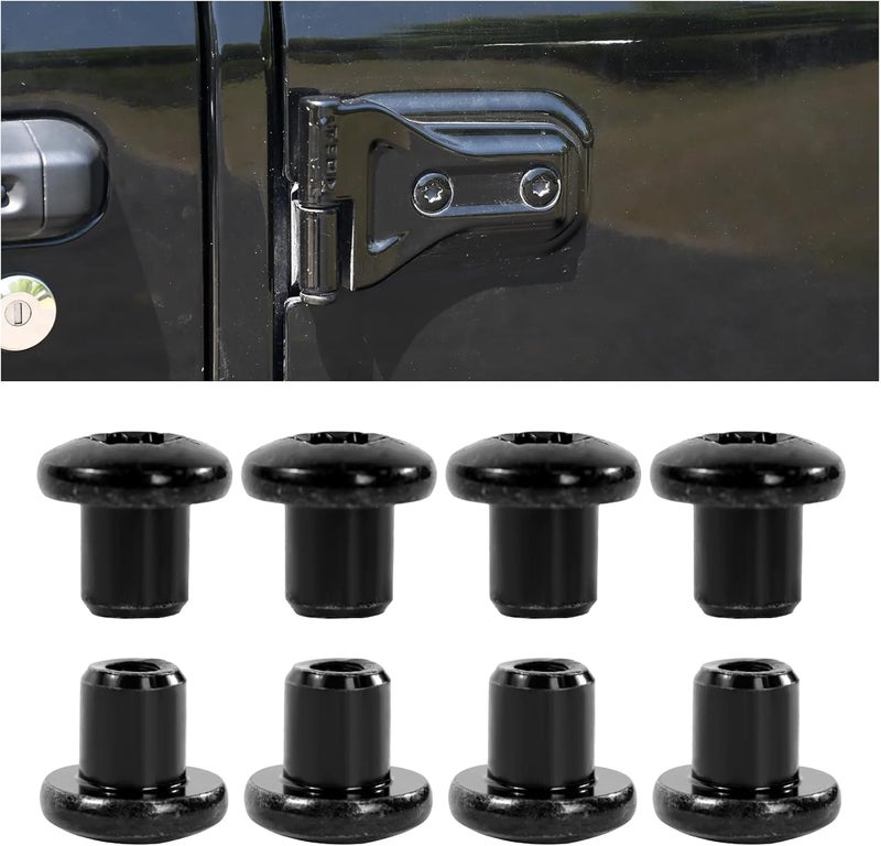 CHENACC Door Hinge Nuts Compatible with Jeep Wrangler JK JKU 2007-2018 Jeep Wrangler 2-Door 4-Door Exterior Accessories Jeep Door Hinge Bolts（8 Pack） (for JK JKU) - Image 1